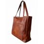 - BRĄZOWA TOREBKA SKÓRA NATURALNA SHOPPER BAG